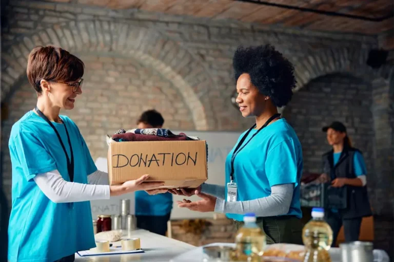Volunteers Packing Donations